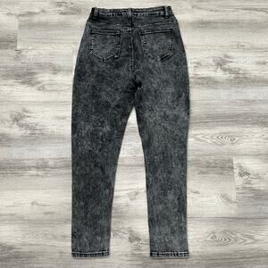 Bamboo Acid Wash High Rise‎ Skinny Jeans Black Wash Denim Pants Size 9/10
